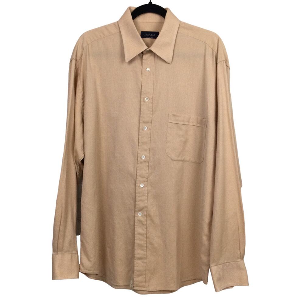 Canali 90s Tailored Textured Minimalist Quiet Luxury Button Down Casual Shirt 17